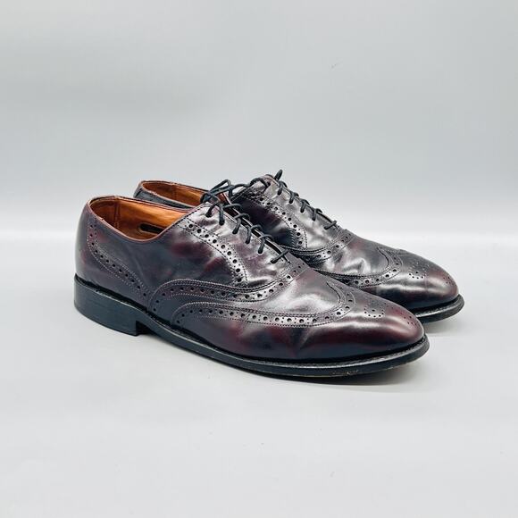 Allen Edmonds Shoes Mens 8 Brown Leather Wingtip Oxford Dress Brogue Classic main image 10